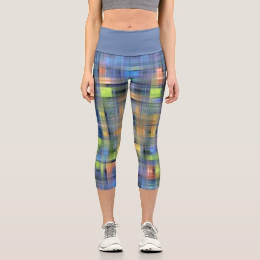CAPRI STIL LEGGINGS - Blaues abstraktes Design (Vorderseite)