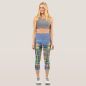CAPRI STIL LEGGINGS - Blaues abstraktes Design (Vorderseite)
