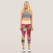 CAPRI-STIL LEGGINGS - Schweres Rot - Abstrakt +Gel (Vorderseite)