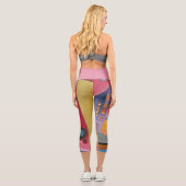 CAPRI STILE LEGGINGS - "Schwerrot" Abstrakt + Rosa (Rückseite)