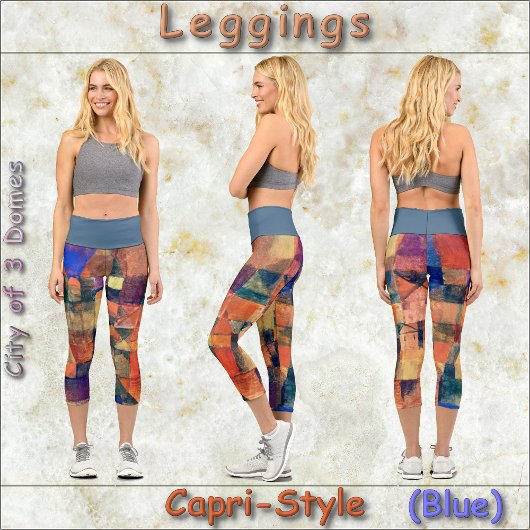 CAPRI STYLE LEGGINGS - "3 Domes" - Paul Klee Art
