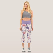 CAPRI STYLE LEGGINGS - Blume Pink & Blue (Vorderseite)
