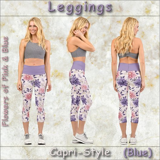 CAPRI STYLE LEGGINGS - Blume Pink & Blue