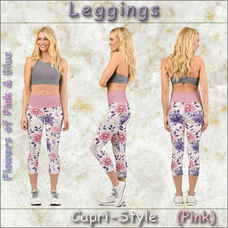 CAPRI STYLE LEGGINGS - Blume Pink & Blue #2