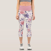 CAPRI STYLE LEGGINGS - Blume Pink & Blue #2 (Vorderseite)