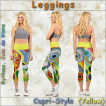 CAPRI STYLE LEGGINGS - "Rythme" - Abstrakt + gelb