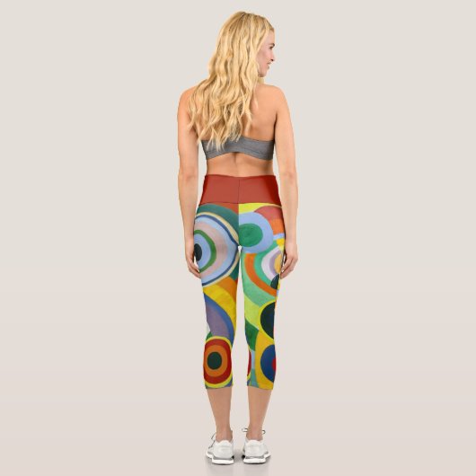 CAPRI STYLE LEGGINGS - "Rythme" - Abstrakt + Rot (Rückseite)