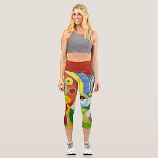 CAPRI STYLE LEGGINGS - "Rythme" - Abstrakt + Rot (Vorderseite)