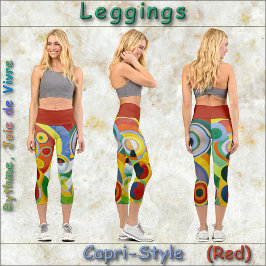 CAPRI STYLE LEGGINGS - "Rythme" - Abstrakt + Rot