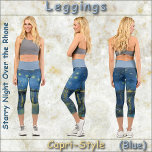 CAPRI STYLE LEGGINGS "Starry Night O.T.R. van Gogh<br><div class="desc">Auf diesen farbenfrohen Leggings ist ein Bild von "Starry Night Over the Rhone" von Vincent van Gogh zu sehen. Erhältlich in fünf Frauengrößen (XS, S, M, L, XL). Siehe "Über dieses Produkt" unten für allgemeine Größen- und Produktinformationen. Das Bild deckt standardmäßig das gesamte Leggings-Paar ab, mit Ausnahme des Hochbündchens. →...</div>