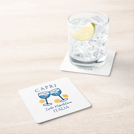 Capri Summer Rechteckiger Pappuntersetzer (Vor Ort)