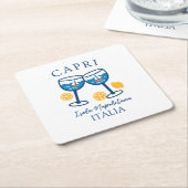 Capri Summer Rechteckiger Pappuntersetzer (angewinkelt)