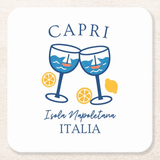 Capri Summer Rechteckiger Pappuntersetzer (Vorderseite)