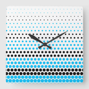 Capri und Black Polka Dot Quadratische Wanduhr