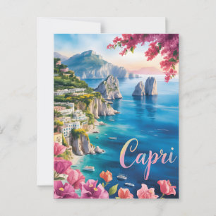 Capri Wasserfarbe Postkarte