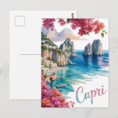 Capri Wasserfarbe Postkarte (Vorne/Hinten)