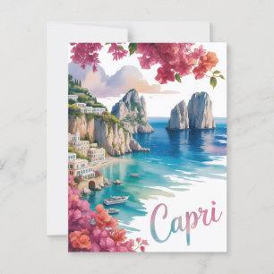 Capri Wasserfarbe Postkarte