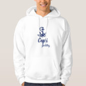 Capri Yachting Blue Anchor auf weißem Meeresstil Hoodie (Vorderseite)