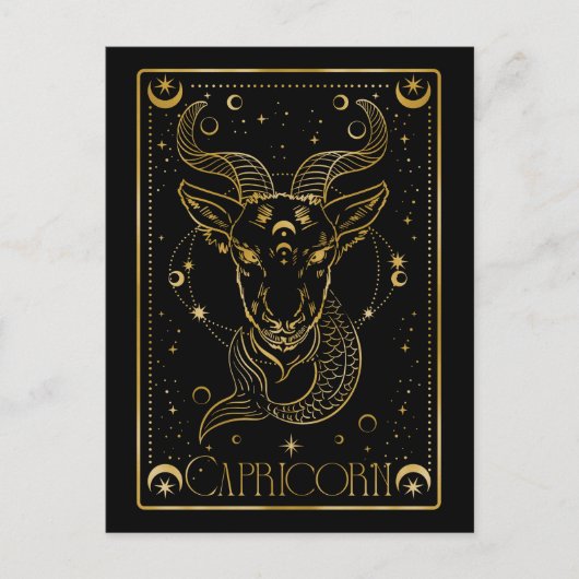 Capricain-Zodiaksymbol Postkarte (Vorderseite)