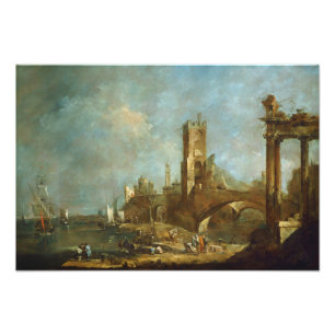 Capriccio eines Hafens Foto Print