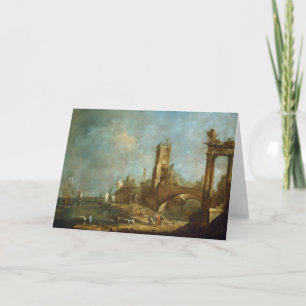 Capriccio eines Hafens Grußkarte Karte