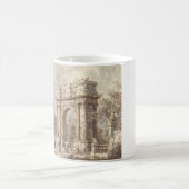 Capriccio mit einem römischen Triumphbogen Kaffeetasse (Mittel)