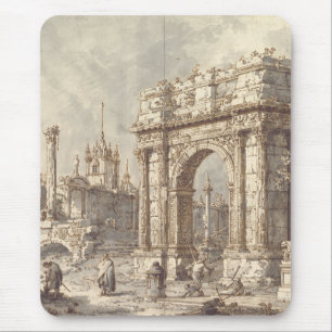 Capriccio mit einem römischen Triumphbogen Mousepad