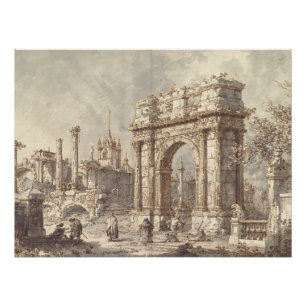 Capriccio mit einem römischen Triumphbogen Poster
