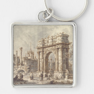 Capriccio mit einem römischen Triumphbogen Schlüsselanhänger