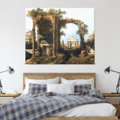 Capriccio mit klassischen Ruinen und Gebäude Leinwanddruck (Insitu (Schlafzimmer))