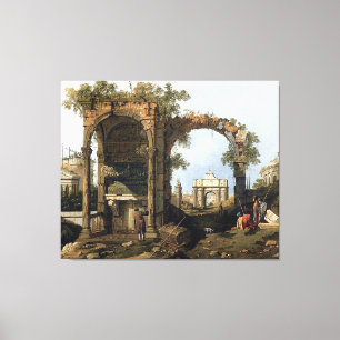 Capriccio mit klassischen Ruinen und Gebäude Leinwanddruck