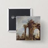 Capriccio mit römischen Ruinen, eine Pyramide und Button (Vorne & Hinten)