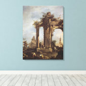 Capriccio mit römischen Ruinen, einer Pyramide und Leinwanddruck (Insitu (Holzboden))