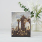 Capriccio mit römischen Ruinen, einer Pyramide und Postkarte (Stehend Vorderseite)