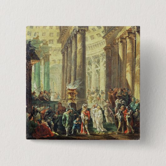 Capriccio T28517 eines römischen Tempels mit Button (Vorderseite)