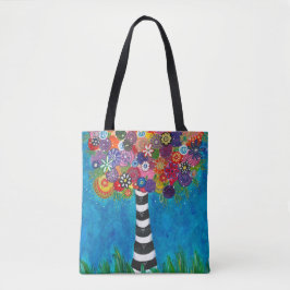 Capricious Happy Colorful Tree Original Artwork Tasche