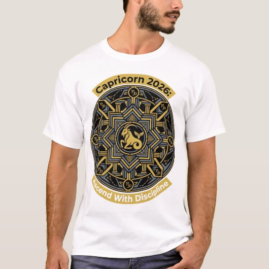 Capricorn 2026 Zodiac Mandala | Earth Sign Astro T-Shirt (Vorderseite)