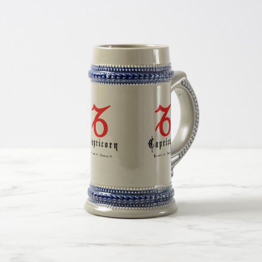 Capricorn, 22. Dezember - 19. Januar Bierglas (VorderseiteRechts)