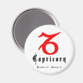 Capricorn, 22. Dezember - 19. Januar Magnet (Vorderseite/Rückseite)