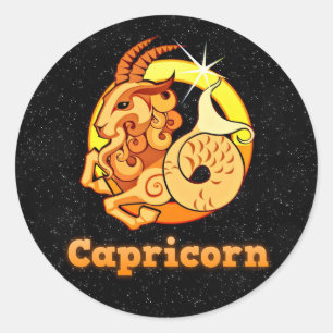 Capricorn-Abbildung Runder Aufkleber