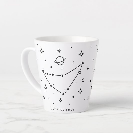 Capricorn Abstrakt Constellation Kaffee Tasse (Linke Ecke)