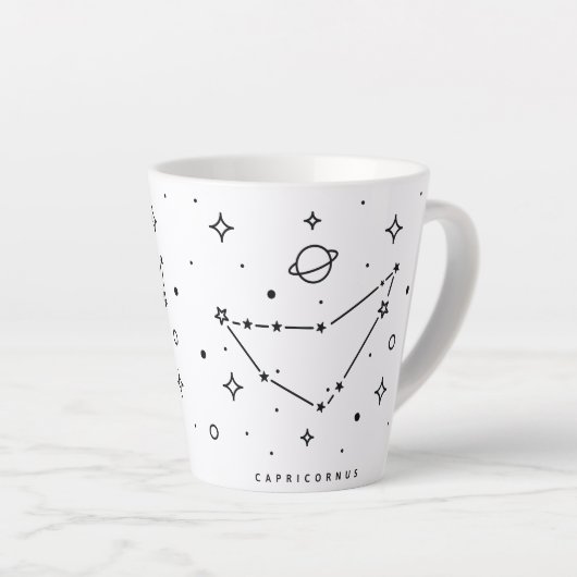 Capricorn Abstrakt Constellation Kaffee Tasse (Rechte Ecke)