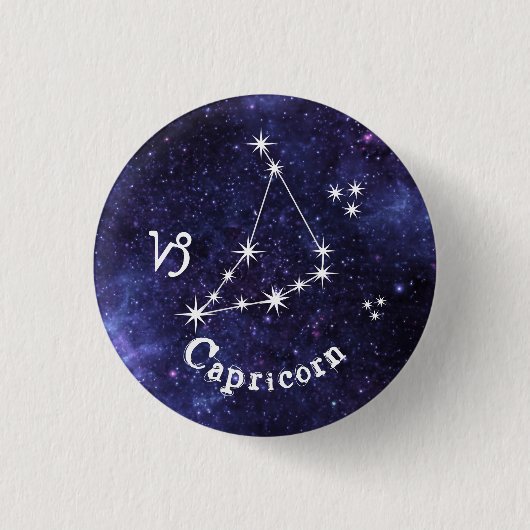 Capricorn-Abzeichen, Zodiac-Horoskop-Abzeichen Button (Vorderseite)