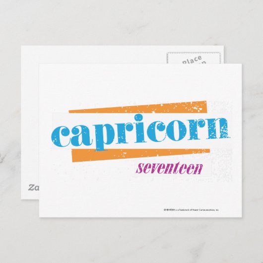 Capricorn Aqua Postkarte (Vorne/Hinten)