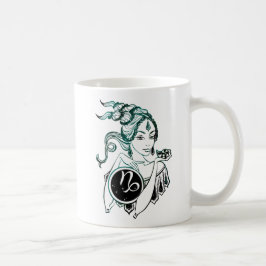 Capricorn Art Deco Lady Kaffeetasse