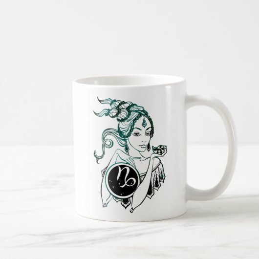 Capricorn Art Deco Lady Kaffeetasse (Rechts)