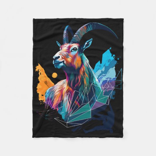 Capricorn Artwork Climbing Bouldering Mountains Mo Fleecedecke (Vorderseite)