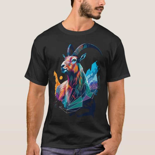 Capricorn Artwork Climbing Bouldering Mountains Mo T-Shirt (Vorderseite)