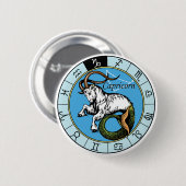Capricorn astrological sign of zodiac button (Vorne & Hinten)