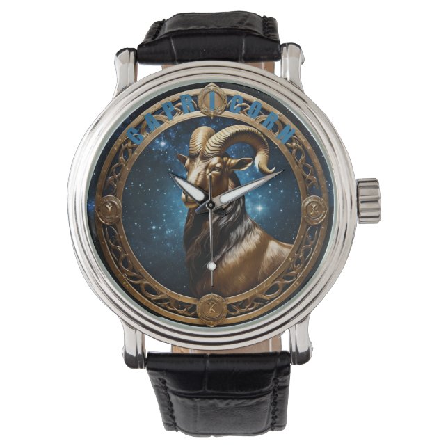 Capricorn-Astrologie Armbanduhr (Vorderseite)